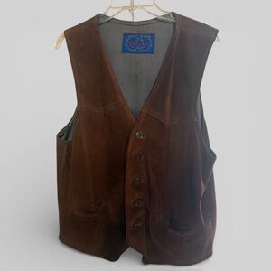 Vintage SKALAR leather suede brown vest